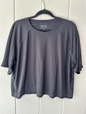 Patagonia Capilene Cool Crop Trail shirt Black Gorpcore Size XL